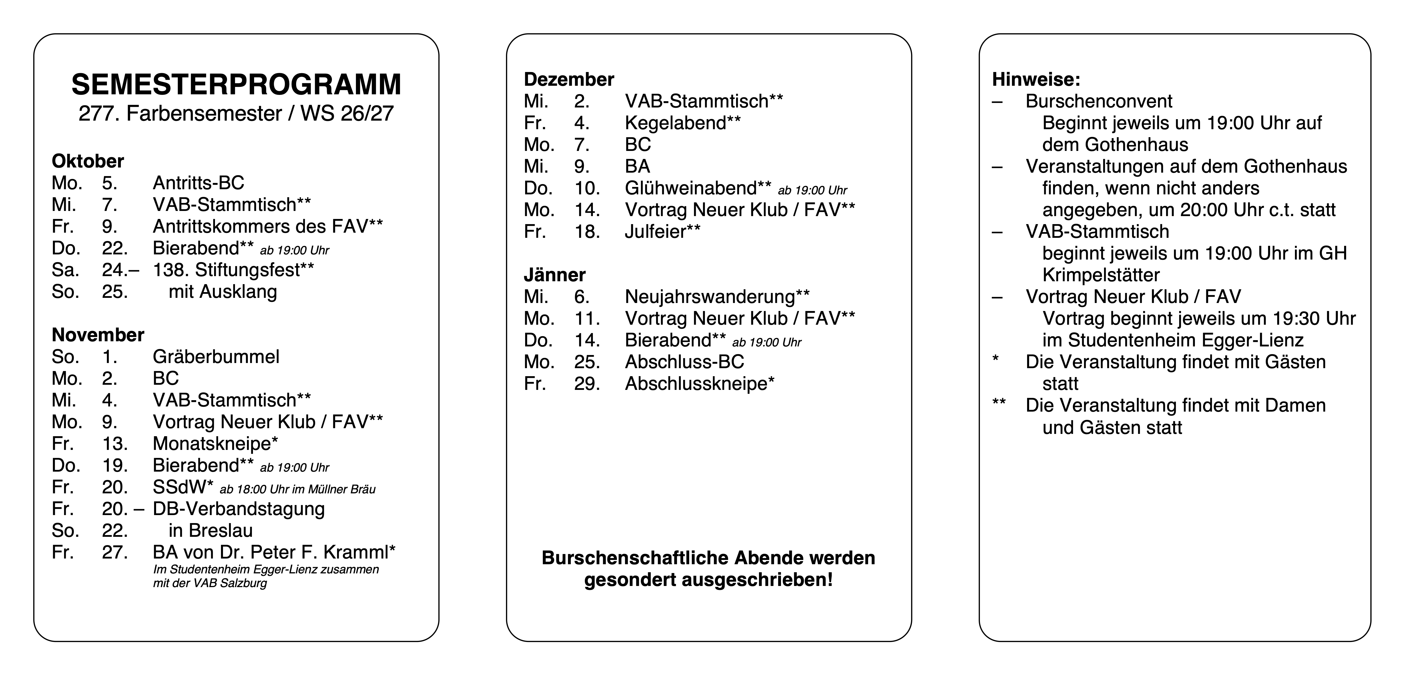 Semesterprogramm FS 277